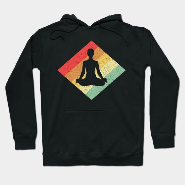 Retro Vintage 80s Yoga Gift For Yogis Hoodie by OceanRadar